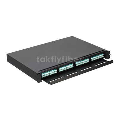Panneau de patch à rack à haute densité Takfly avec gestion de cassettes MTP/MPO à 12 fibres pour les centres de données