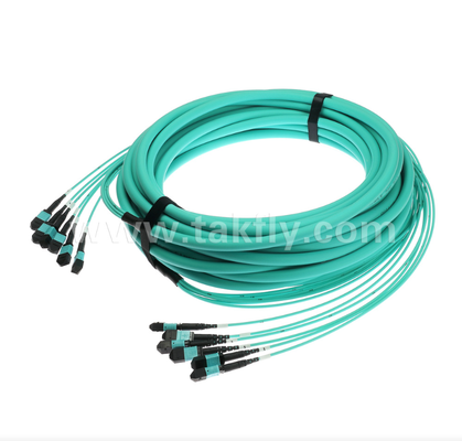 72-Core MPO/PC Trunk Patch Cord   OM3 Multimode, 6×MPO Entrée à 6×MPO Sortie, Faible Perte d'insertion, pour les centres de données à haute densité et les applications 40G/100G SR4/SR10