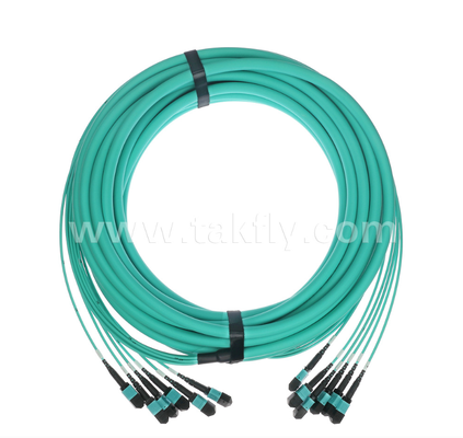 72-Core MPO/PC Trunk Patch Cord   OM3 Multimode, 6×MPO Entrée à 6×MPO Sortie, Faible Perte d'insertion, pour les centres de données à haute densité et les applications 40G/100G SR4/SR10