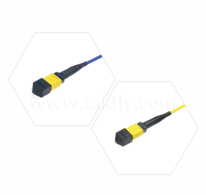 Cordon de patch MPO/MTP blindé Enveloppe métallique robuste, empêche les dommages et l'écrasement par les rongeurs, pour FTTA / Industrie / Mines