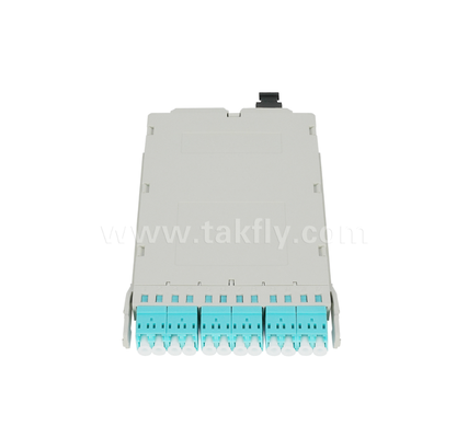 Module cassette préconnectorisé MPO/MTP vers LC – 12 cœurs, panneau avant LC duplex, adaptateur arrière MPO, Plug-and-Play pour le câblage de centre de données haute densité