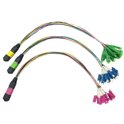 MPO MTP câble de patch multifibres à haute densité 8/12/24, faible perte, 500 cycles d'accouplement, conforme à la CEI et à la TIA