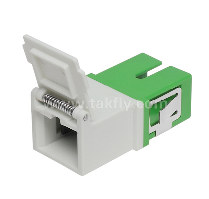 SC Simplex Adapter with External Cover & Front Shutter – Dustproof & Laser Eye Protection, Low Insertion Loss, for Data Center & FTTx Fiber Connections
