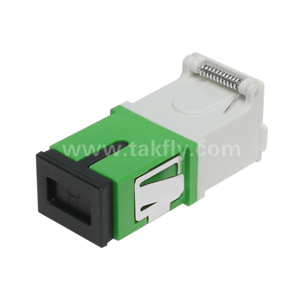 SC Simplex Adapter with External Cover & Front Shutter – Dustproof & Laser Eye Protection, Low Insertion Loss, for Data Center & FTTx Fiber Connections