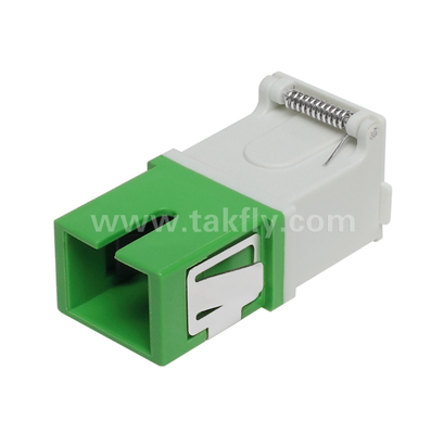 SC Simplex Adapter with External Cover & Front Shutter – Dustproof & Laser Eye Protection, Low Insertion Loss, for Data Center & FTTx Fiber Connections