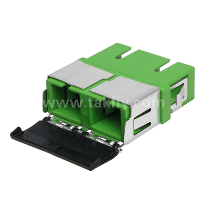 SC Duplex Adapter with Front Shutter – External Cover for Dust & Laser Protection, High & Low Temperature Resistant