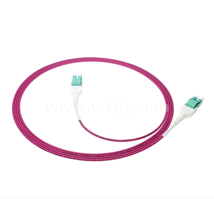 Cordon de brassage fibre optique LC Uniboot – Un tube à deux conducteurs, polarité fixe, structure compacte, réduit de moitié le volume du câble pour le câblage haute densité