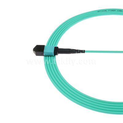 MPO MTP Patchcord Multimode OM3 câble de tronc 12F fibre optique pour le câblage de télécommunications de centre de données