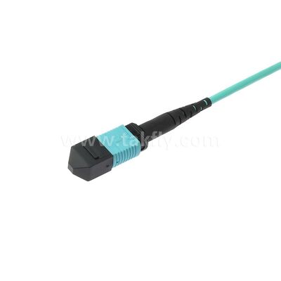 MPO MTP Patchcord Multimode OM3 câble de tronc 12F fibre optique pour le câblage de télécommunications de centre de données