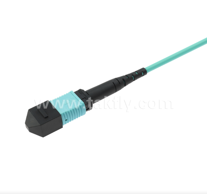 MPO/MTP à LC Uniboot Breakout Patch Cord OM3 Multimode, haute densité, polarité réversible pour les centres de données 40G/100G