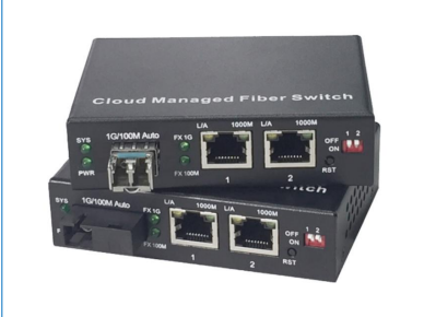 Switch fibre géré dans le cloud Gigabit 2 ports 10/100/1000Base-Tx et 1 port 1000Base-Fx