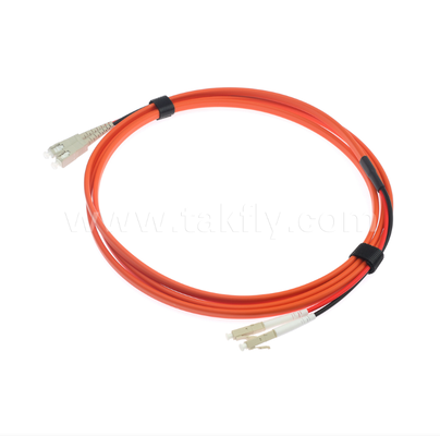 Cordon de brassage fibre optique duplex plat SC-UPC vers LC-UPC OM1 2,0 mm orange multimode