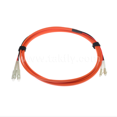Cordon de brassage fibre optique duplex plat SC-UPC vers LC-UPC OM1 2,0 mm orange multimode