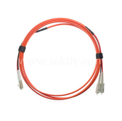 Cordon de brassage fibre optique duplex plat SC-UPC vers LC-UPC OM1 2,0 mm orange multimode