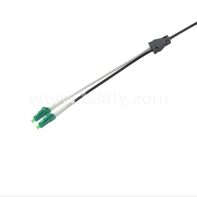Le câble de patch à goutte plate LC/APC - 2 cor duplex, pré-connecté, anti-vibration, classé à l'intérieur pour un déploiement rapide FTTH.
