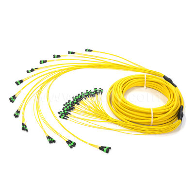 Câble Trunk MPO Monomode OS2 Amphenol personnalisé 288 fibres perte d'insertion max 0,35 dB pour centre de données