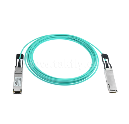Câble optique actif 40G QSFP+ – Full-Duplex 4 canaux, 11,3 Gbps par voie, faible consommation, enfichable à chaud