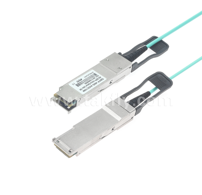 Câble optique actif 40G QSFP+ – Full-Duplex 4 canaux, 11,3 Gbps par voie, faible consommation, enfichable à chaud