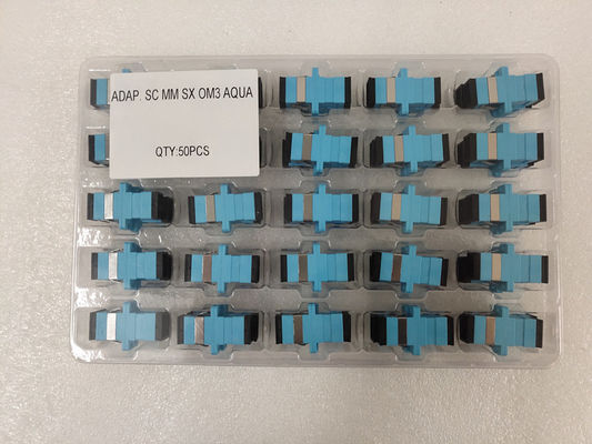 Plastique recto d'Aqua Fiber Optic Multimode Adapter d'adaptateur de Sc d'OM3 OM4
