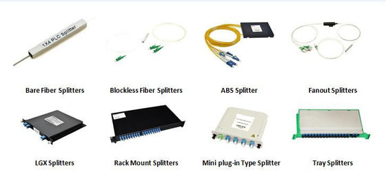 connecteur optique de Sc RPA de diviseur de PLC de fibre du bâti de support 1U 1x2 1x4 1x8 1x16 1x32 1x64