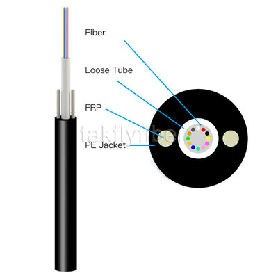 porteur central optique unimodal non métallique de la veste FRP de PE de câble de fibre de 4F 6F 12F 16F 24F GYFXTY
