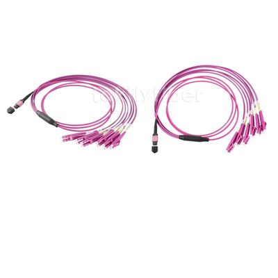 câble MPO d'évasion de 3.0mm OM4 LSZH MPO au câble de correction de fibre de LC