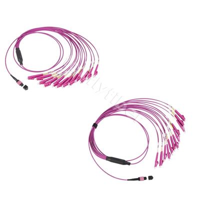 câble MPO d'évasion de 3.0mm OM4 LSZH MPO au câble de correction de fibre de LC