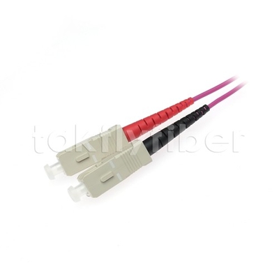 Sc optique du câble LSZH Violet Jacket de correction de fibre du duplex OM4 à Sc 3.0mm 850nm