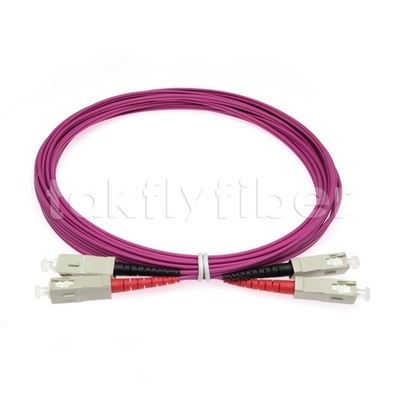 Sc optique du câble LSZH Violet Jacket de correction de fibre du duplex OM4 à Sc 3.0mm 850nm