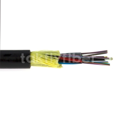 12 à 144 câble aérien autosuffisant optique de câble extérieur de fibre des noyaux ADSS