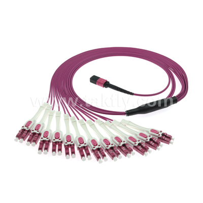 Type A/B/C polarité 12 câble à fibre MPO MTP OM4 à fibre optique pour le transfert rapide de données