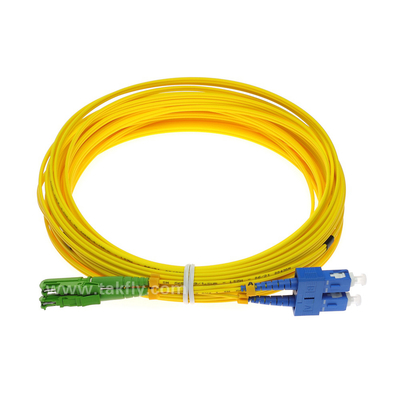Câble optique de fibre de duplex d'E2000-SC 5 mètres de FTTH de câble de fibre optique de mode unitaire