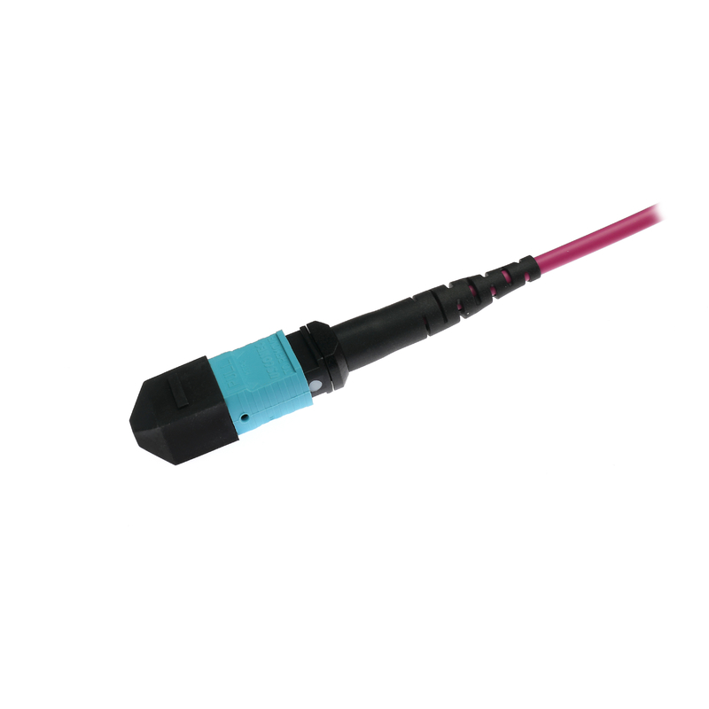 Om4 Multimode Fiber Patch Cord Plénum MM Mtp Mpo 12 connecteur