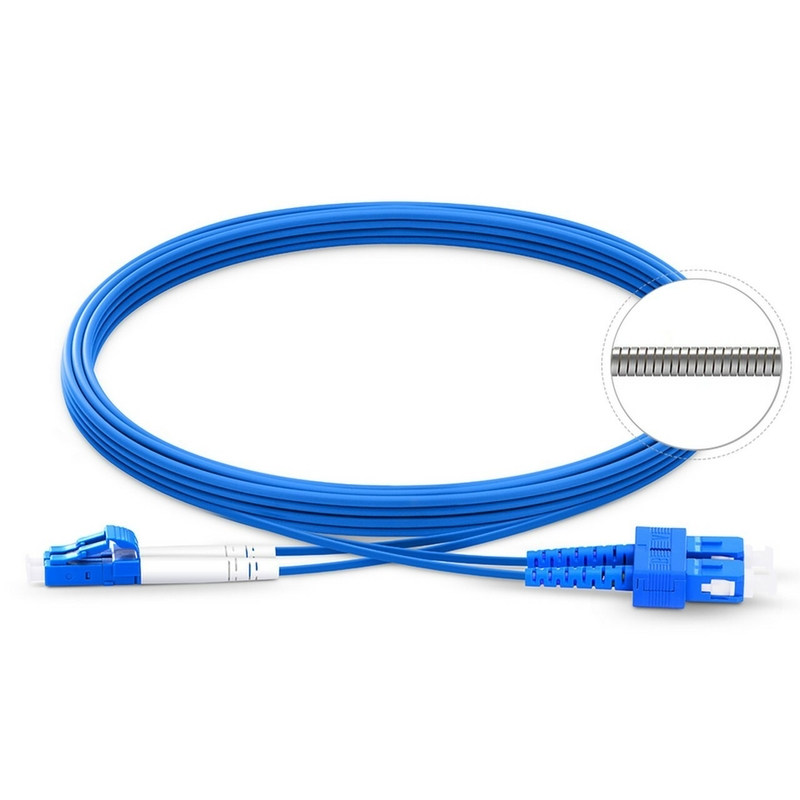Cordon de patchcord en fibre optique bleue Simplex Duplex de 3,0 mm de diamètre