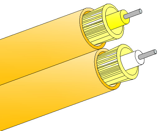 Cable à fibre optique duplex 8 faible attenuation et connecteurs SC FC ST LC MPO MU MTRJ D4 SMA