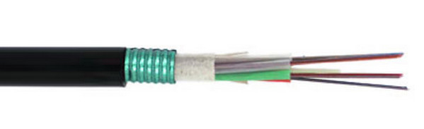 MDPE/HDPE enveloppé GYTA 2-144F câble optique extérieur avec renforcement central en fil d'acier