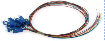 SC UPC 0,9 mm 12 couleur fibre optique Pigtail Simplex SM G652D 2M