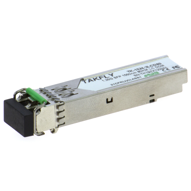 1.25G SFP 1550nm 80KM SMF DDM LC CISCO JUNIPER HUAWEI MODULE de transmetteur optique compatible avec une sensibilité du récepteur -26dBm