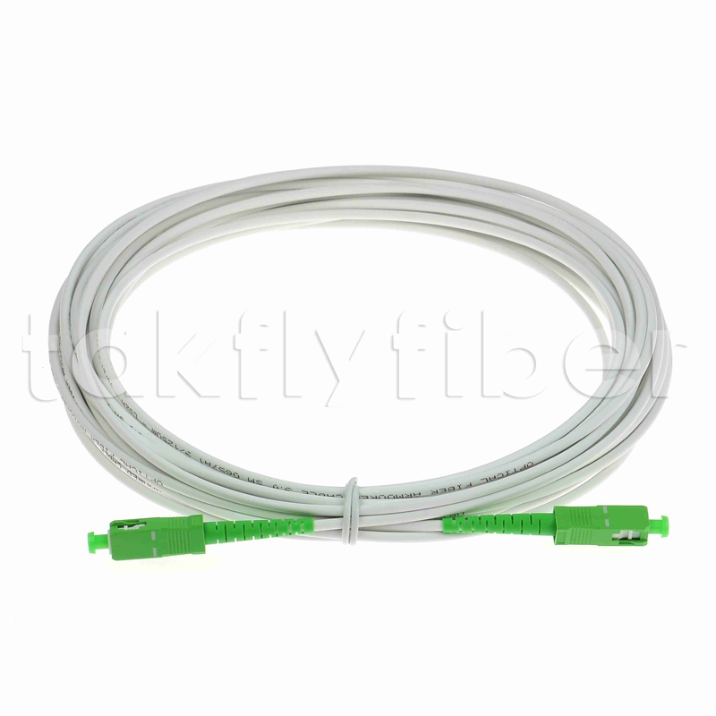 EN50575 CPR Certifié SC APC Cordure de patch à fibre optique Blindé Patch à fibre optique conduit Simplex 3,0 mm LSZH Veste blanche