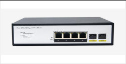 DF-2F-4GP 2 ports 10/100/1000Mbps 4+2 ports en fibre Uplink Commutateur réseau Gigabit Poe