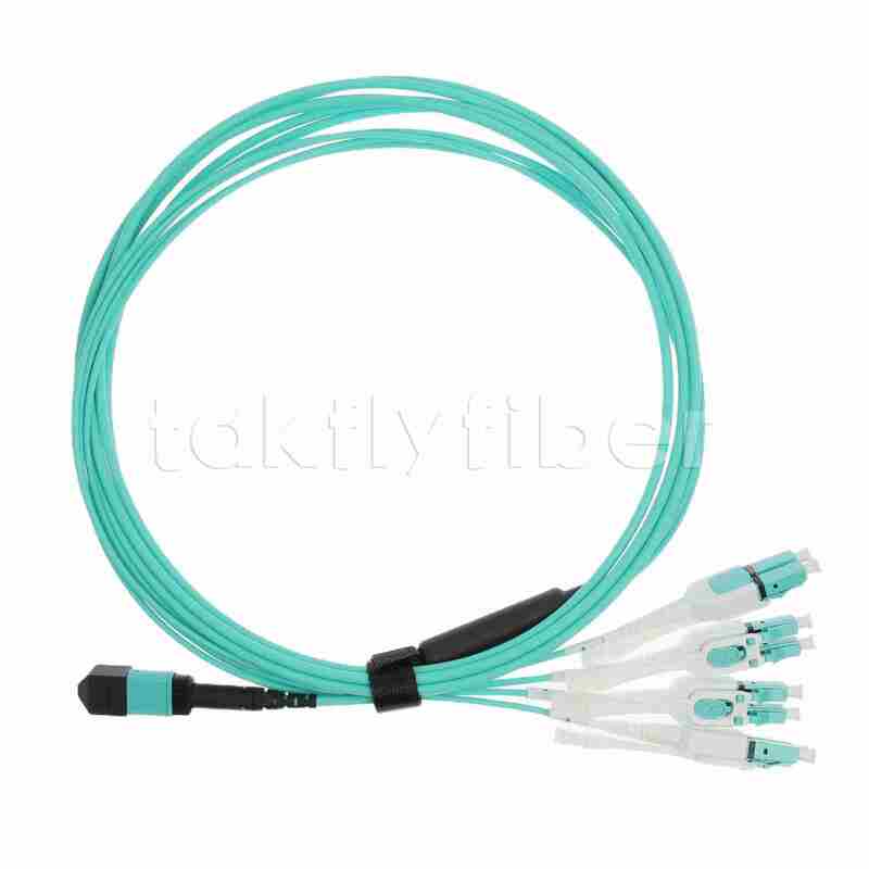 MPO à LC Uniboot OM3 câble à fibre optique, MMF à 8 cœurs, pour QSFP+récepteur