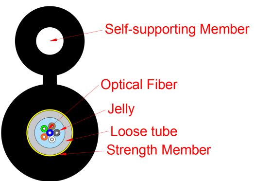 Câble de dérivation réseau d'accès de type Figure 8 GYXTC8Y-1-12X