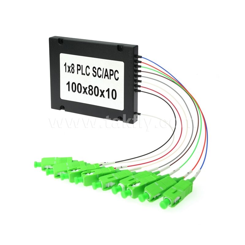 Splitter de fibres PLC ¥ 900μm Box ABS, SM G657A1, SC/APC, pour le couplage et la distribution de signaux optiques dans les réseaux PON