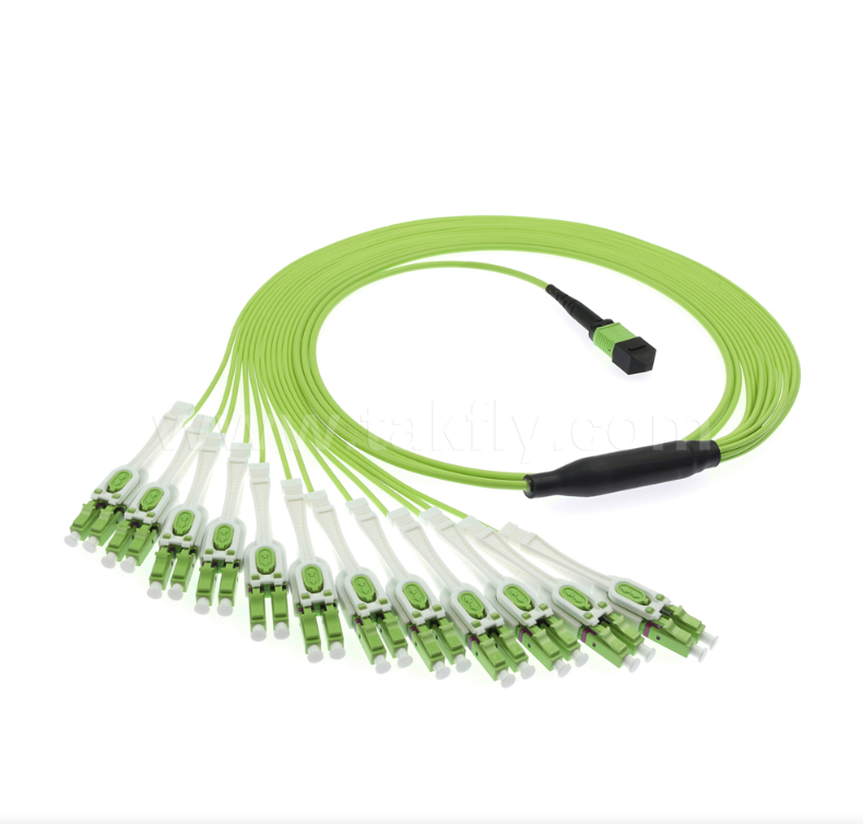 MPO/MTP à LC Uniboot Breakout Patch Cord   OM5 Multimode, 1×24, Connecteurs LC Uniboot économes en espace, pour les centres de données à haute densité et les applications 40G/100G/400G