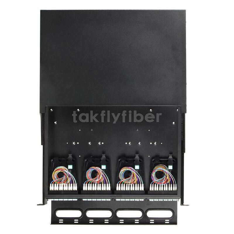 Panneau de brassage coulissant Takfly 1U/2U – Cassette MTP/MPO haute densité Plug-and-Play vers LC pour jusqu'à 192 fibres