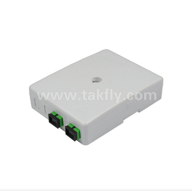 Boîtier mural 2 ports TKS-1806-02E – Protection mécanique et gestion de la fibre pour FTTH